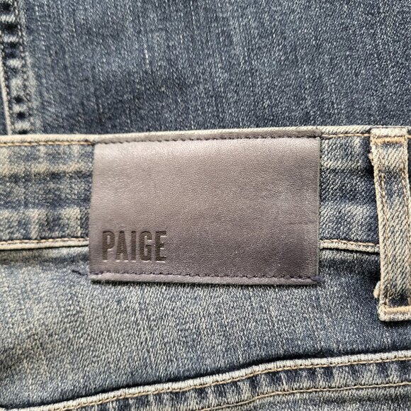 Paige Federal Legacy Slim Fit Jeans Crescent Destructed Wash Men's Size 30 - Picture 5 of 8